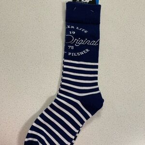 Miller Lite Beer The Original Pilsner Socks Crew Socks NWT Collectible Stripes